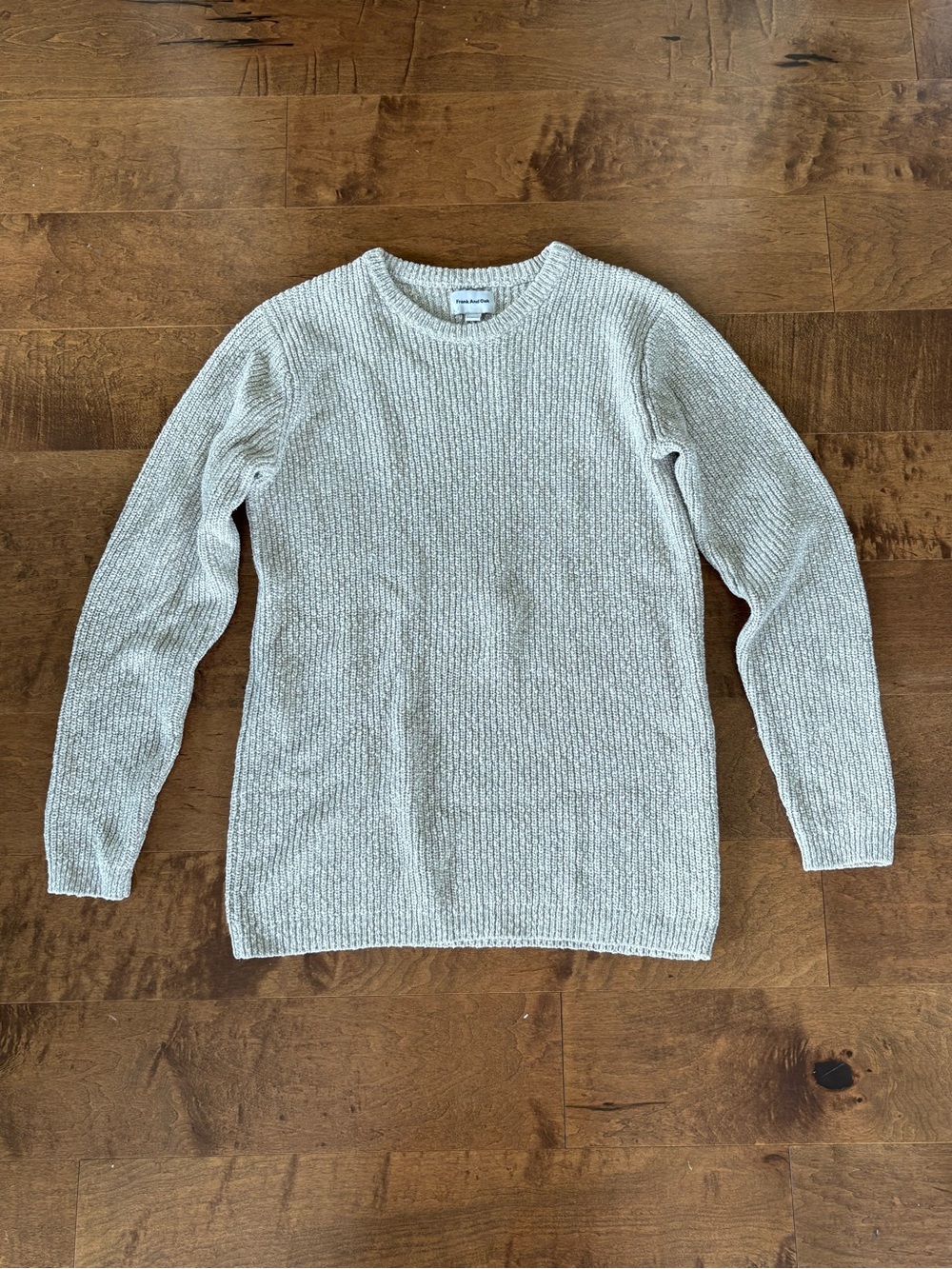 Frank & Oak Men's Crewneck Sweater in Light Grey